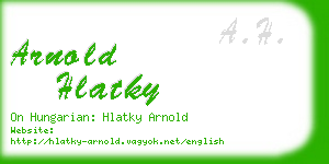 arnold hlatky business card